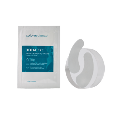 total eye hydrogel masks in packaging and one paid of mask outside of packaging || hide