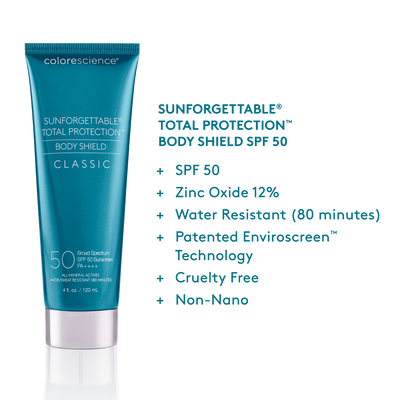 Sunforgettable® Total Protection™ Body Shield Classic SPF 50 info || all